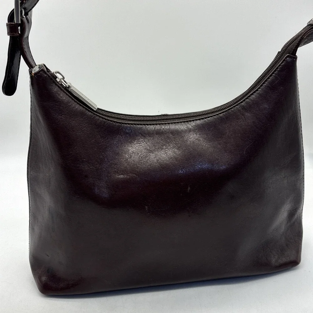 Vintage Hobo International Brown Glazed Leather Shoulder Bag